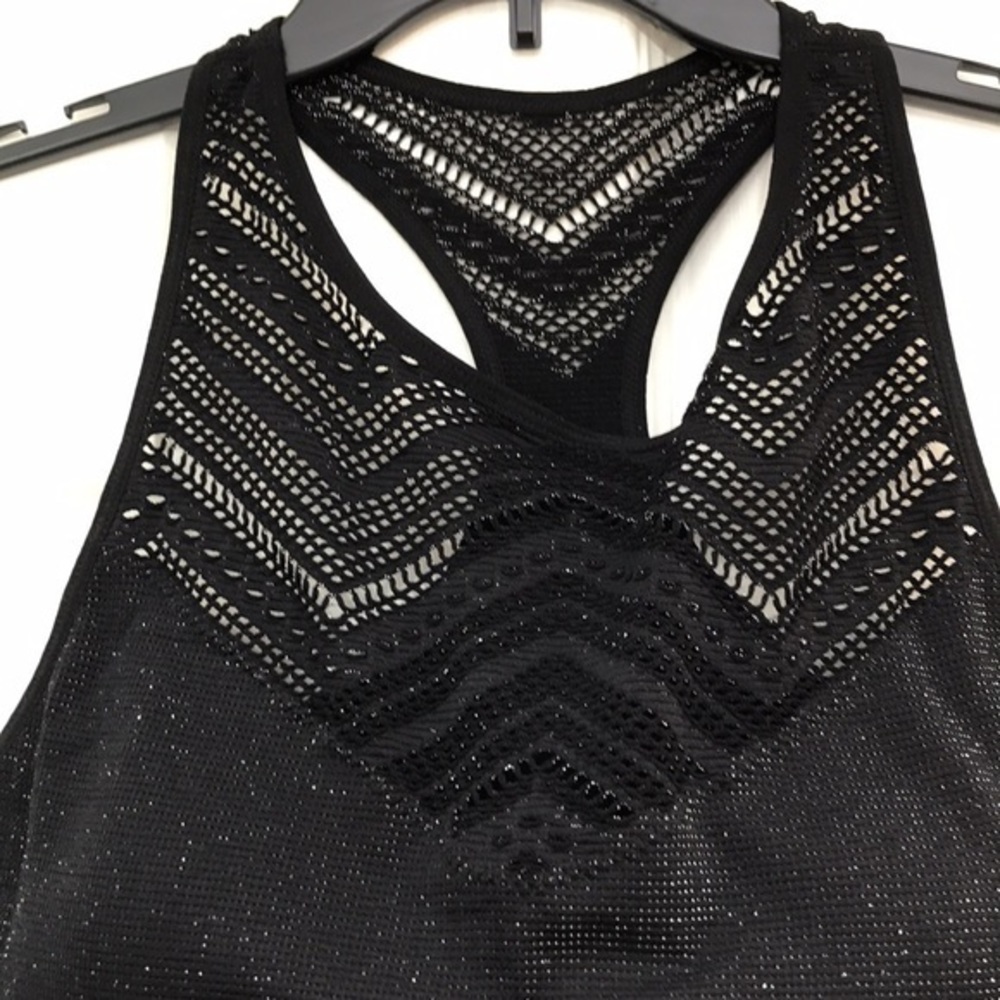 RBX Black and Silver Metallic Sports Bra-Size L NWT - Picture 2 of 5